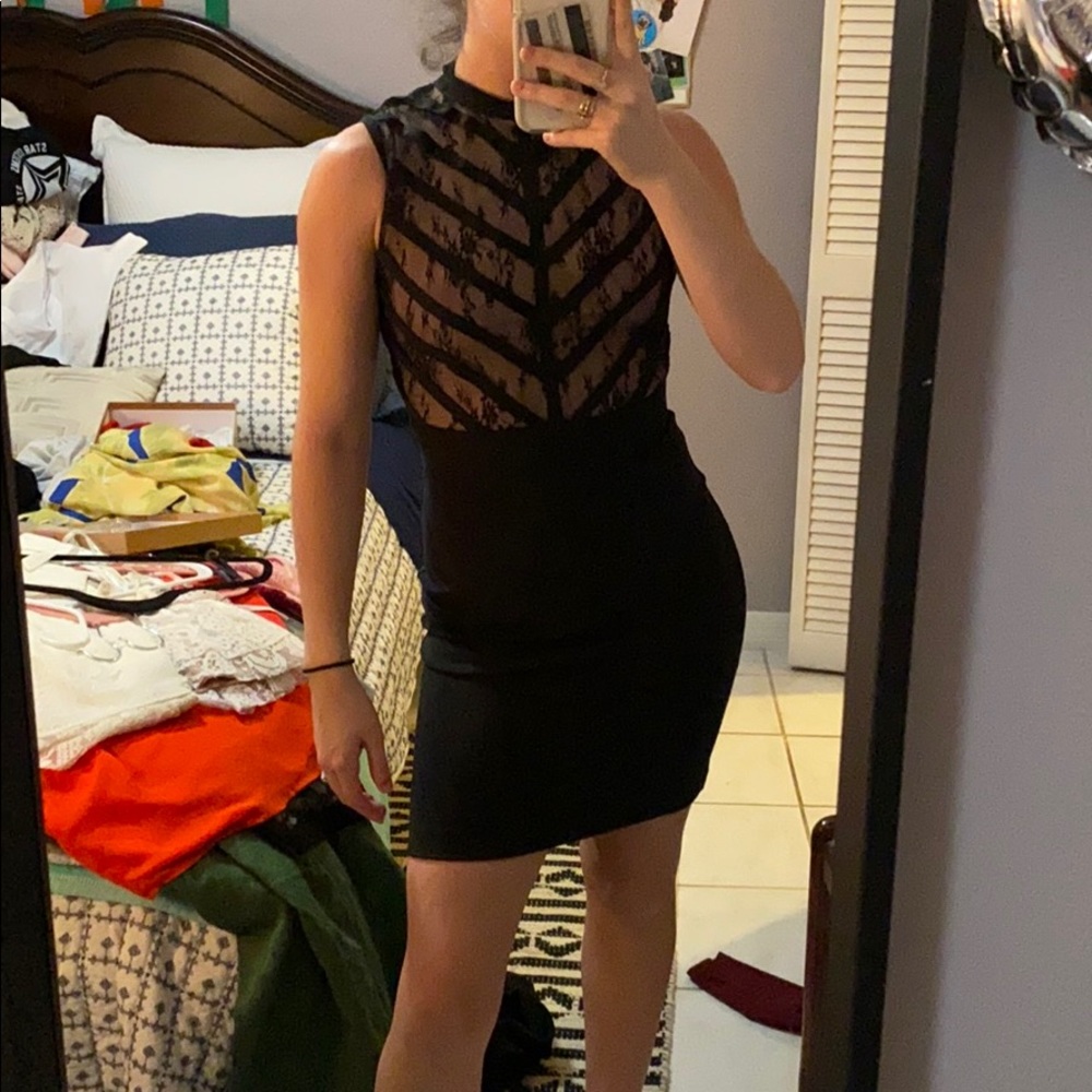black lace dress